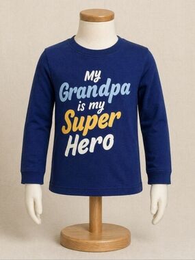 Boys' CARTER'S " My Grandpa Is My Superhero" Long Sleeve Tee Shirt Size 8